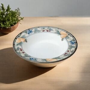 Mikasa Vintage Garden Harvest Intaglio Stoneware Rim Soup Bowl, 16 fl oz